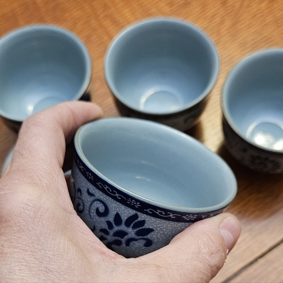 Vintage Nami Karakusa Sencha Tea Cups, 5. - Picture 4 of 4